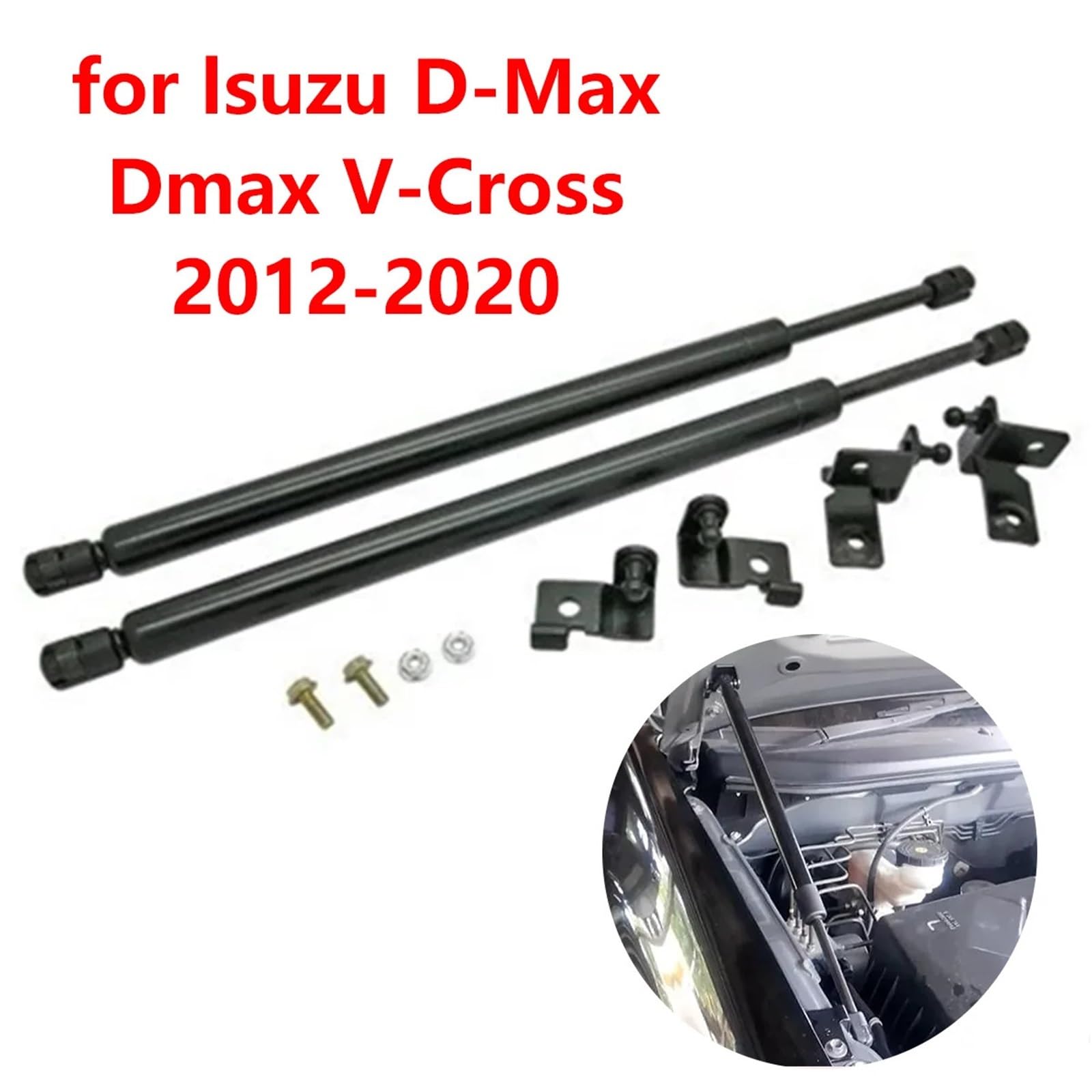 Pasuje do Isuzu D-Max Dmax V-Cross 2012-2020, przedniej maski silnika, amortyzatora gazowego, amortyzatorów, drążków podtrzymujących podnośnik Gas Struts