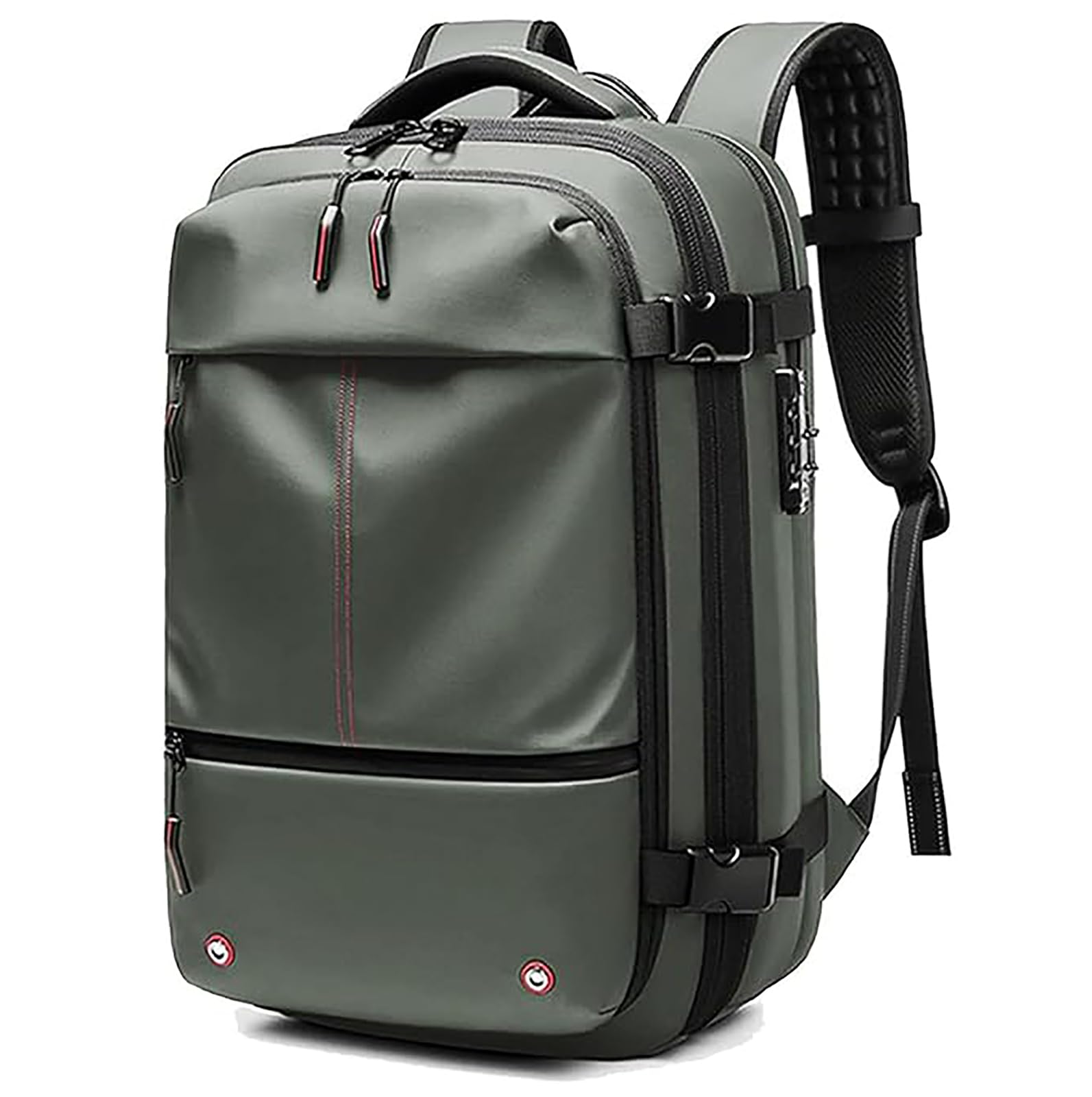 Mochila Viaje vacio 60L expandible con Bomba, Mochila de Viaje con vacio y compresión, Impermeable antirrobo Cabina avión con separación Seca y húmeda para Hombre Mujer(D,D)