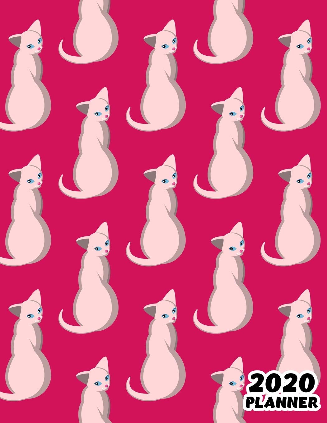 2020: Weekly & Monthly Planner: Jan 1, 2020 to Dec 31, 2020: Cute Cat On Pink Cover One Year Weekly Planner & Schedule Agenda with Inspirational Quotes (Cute Weekly and Monthly Planner Vol.6)