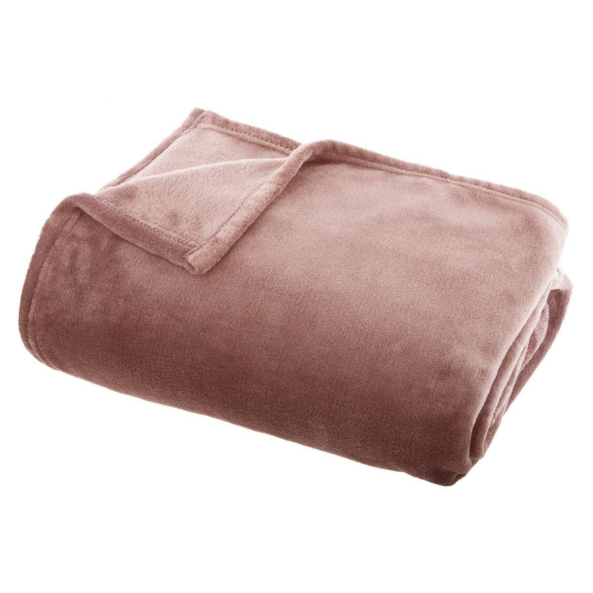ATMOSPHERA Plaid In Flanella Rosa 125x150cm - Morbida Coperta Per Divano E Letto - 5