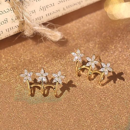 Image of Beautiful Korean Tri Star Claw Stud Earrings For Girls & Women