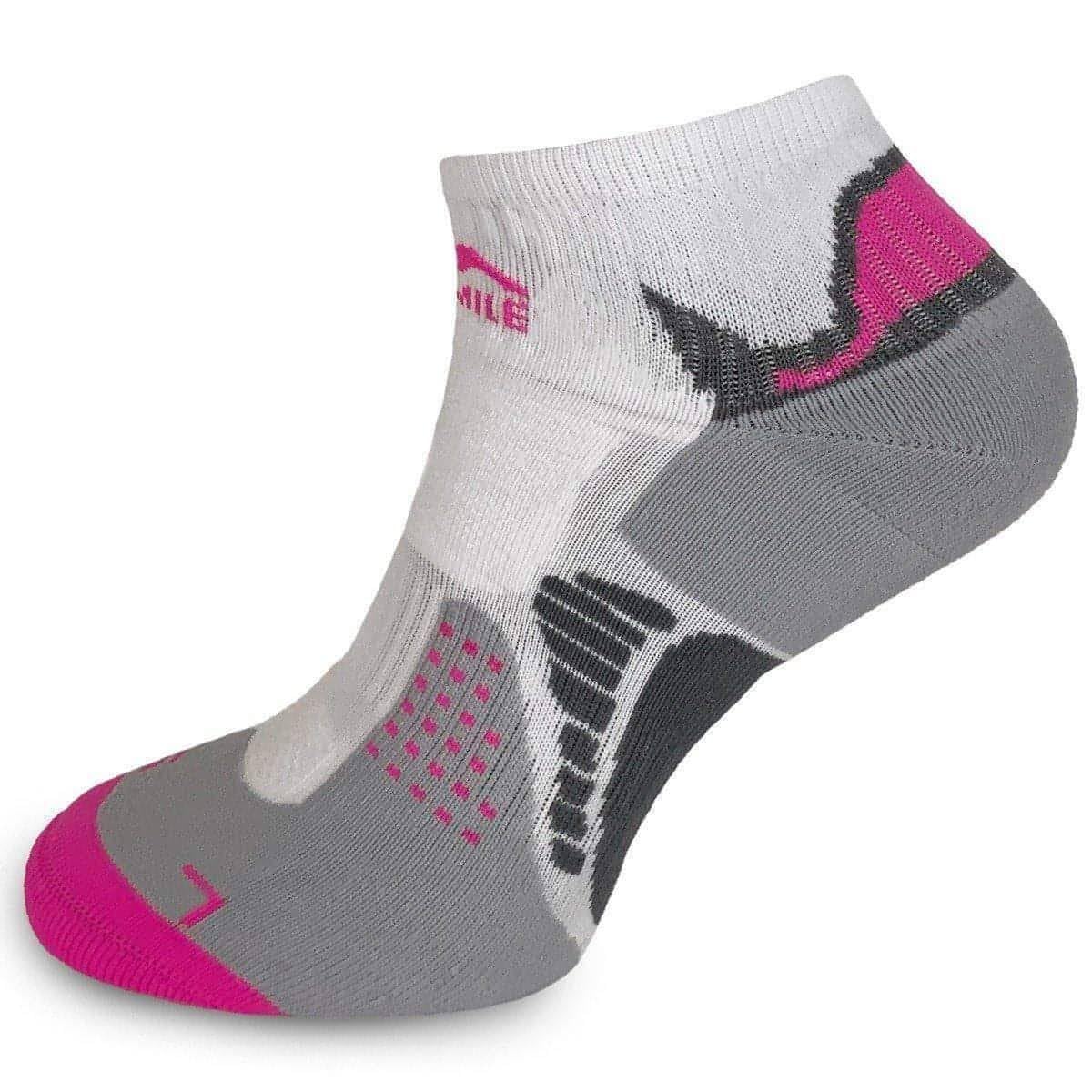 More Mile Women's White San Diego Running Socks - 5.5-8