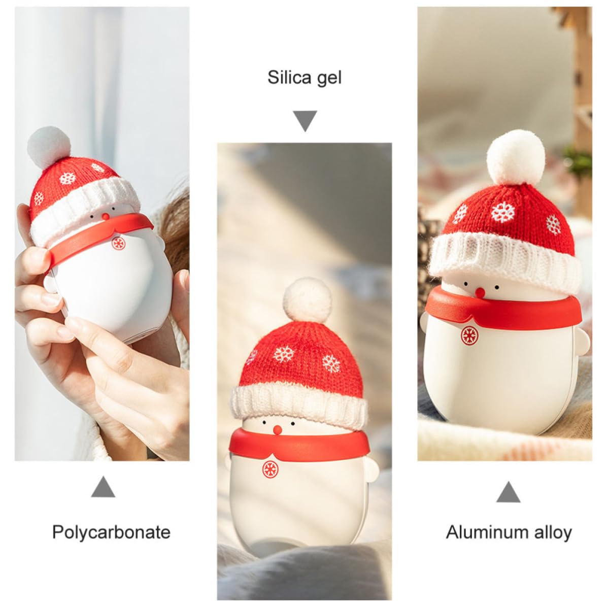 Weihnachts Schneemann Powerbank mit Handwärmer 6000mah Rot
