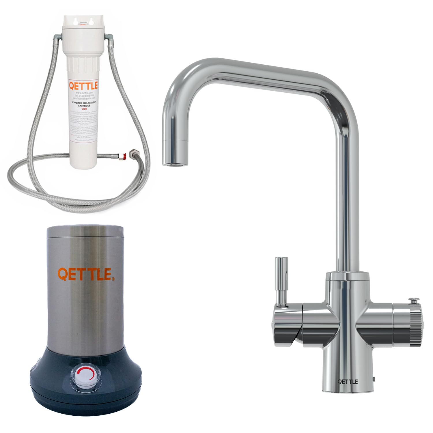 Qettle Chrome Boiling Water Tap (, 4 Litre Boiler)