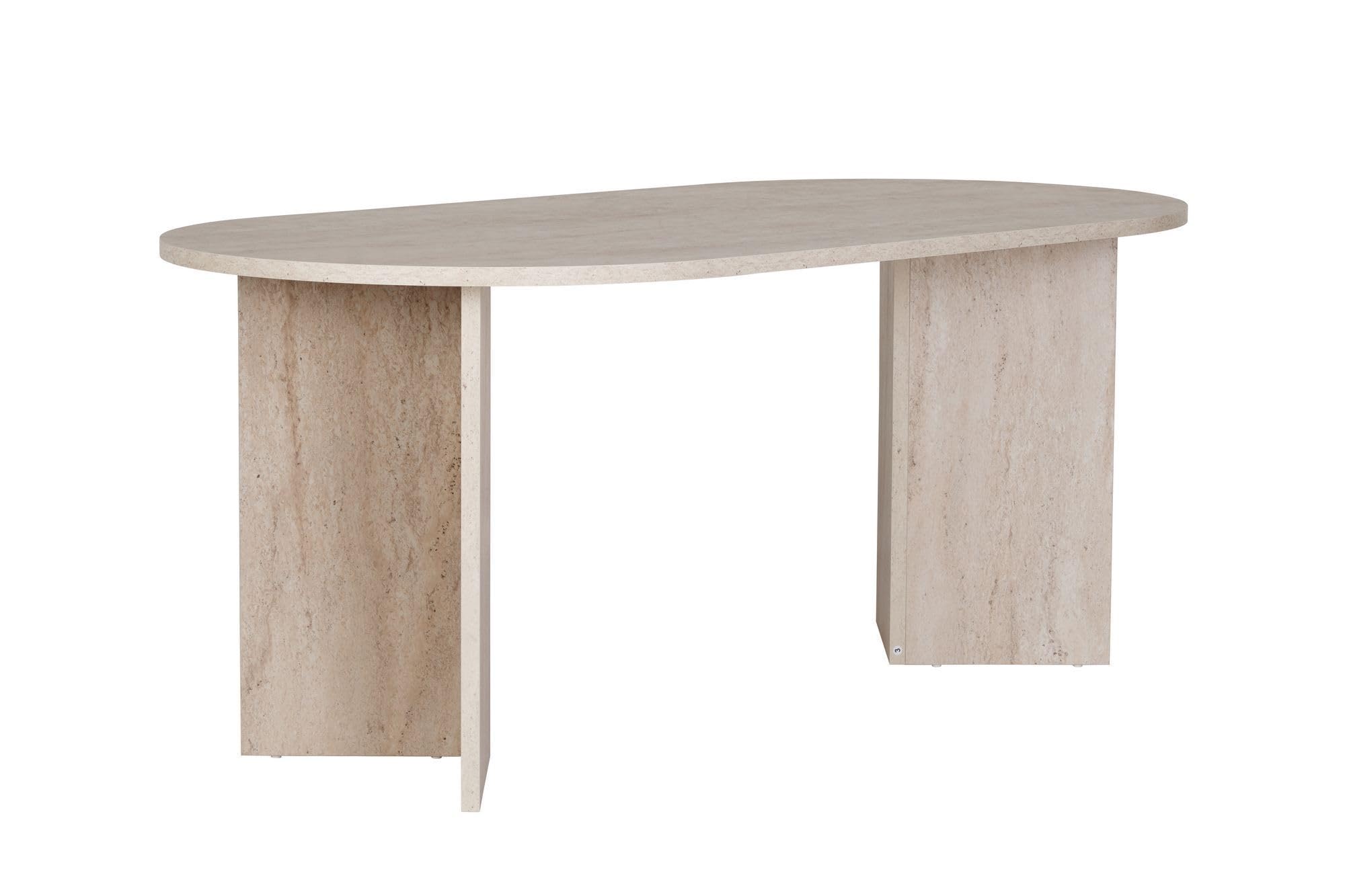 Eleganter Esstisch, Travertine-Farbe, 180 x 75 x 89,5 cm | 100% melaminbeschichtete Spanplatte, 25 mm Stärke | perfekt für Moderne Essbereiche