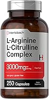 Vista 1 de Horbäach L-Arginina L-Citrulina Complejo 3000mg 250 Cápsulas Suplemento sin OMG, sin gluten