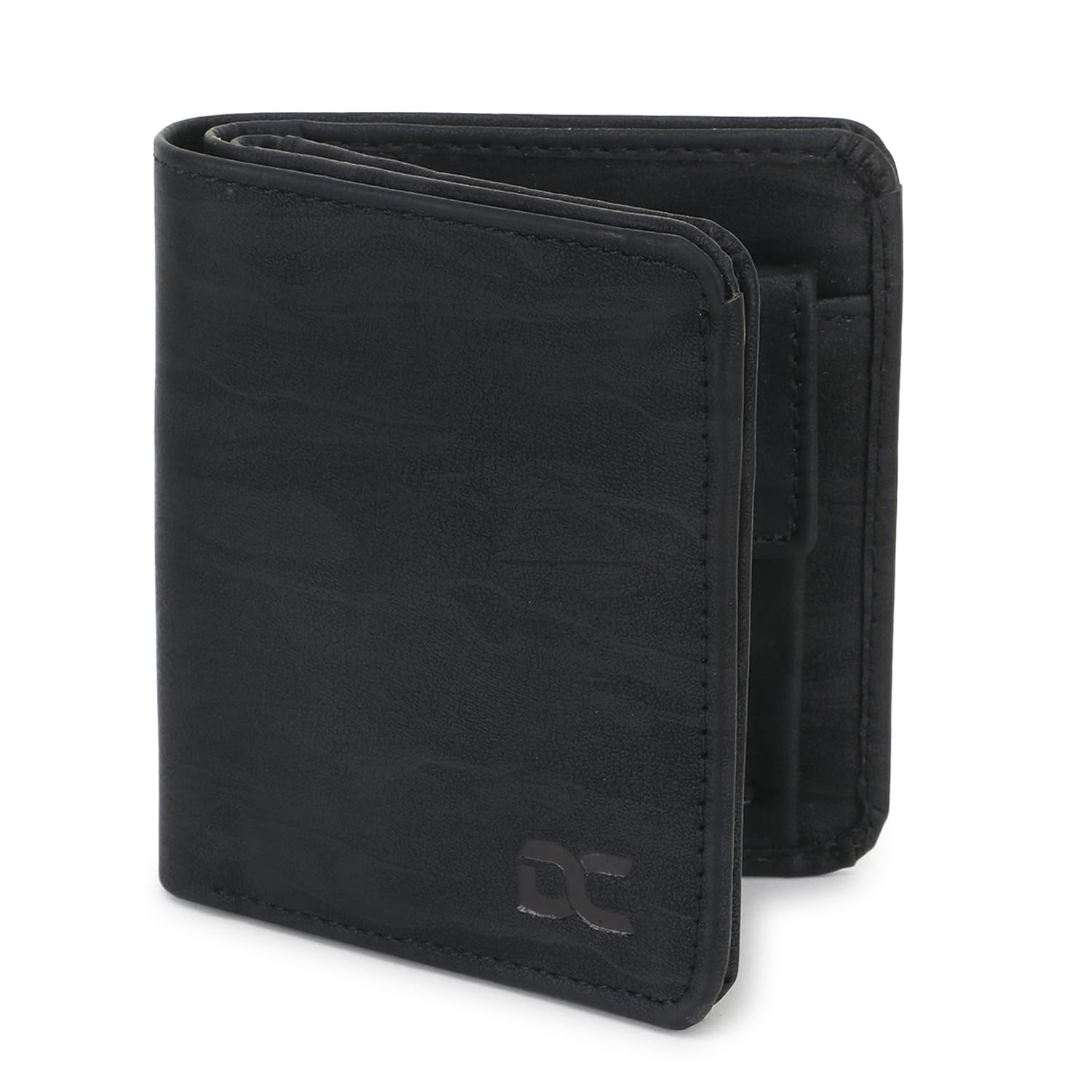 Sleek PU Leather Wallet for Men | 1 ID Window | 4 Card Slots | Coin Pocket | Hidden Compartments | Elegant Gift for Men (Black)-image-45