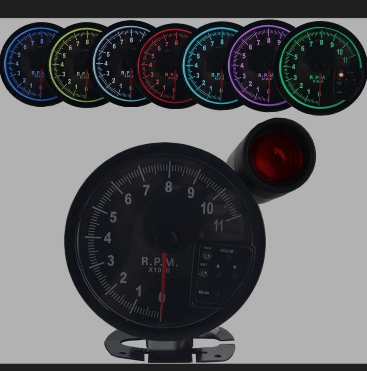 AUTO MT Tiger RPM Meter, Speedometer Tacho Gauge (Black)