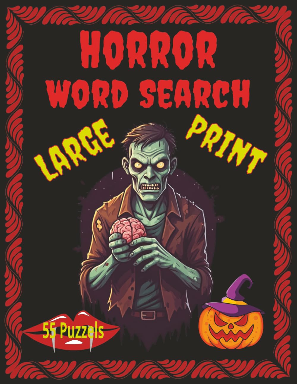 Horror Word Search: Large Print 8.5x11 inch Size Spooky Scary Word Find Puzzles for Adults,Teens,Seniors and Horror Fans
