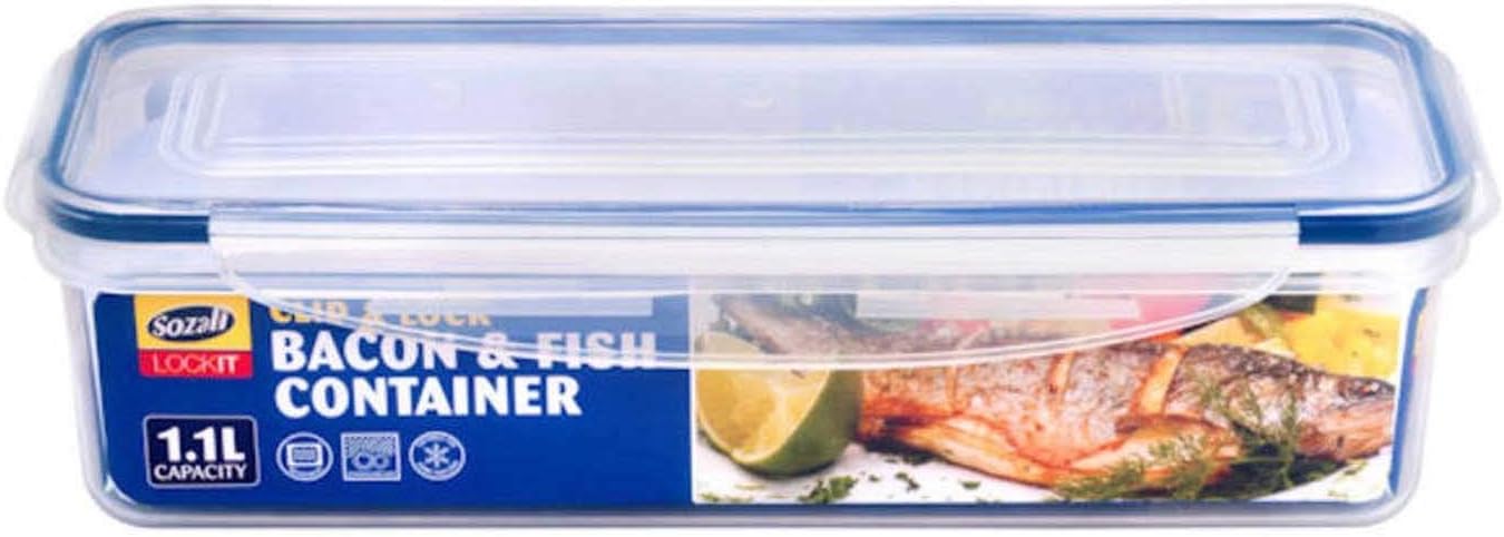 1.1 Litre Long Bacon Fish Plastic Food Container Storage Box