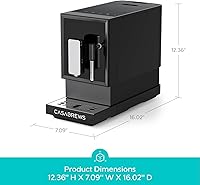 Vista 9 de CASABREWS ACAFE PLUS Máquina Automática de Café Espresso, Máquina de Café Espresso de 20 bar con Molinillo y Espumador de Leche, Cafetera