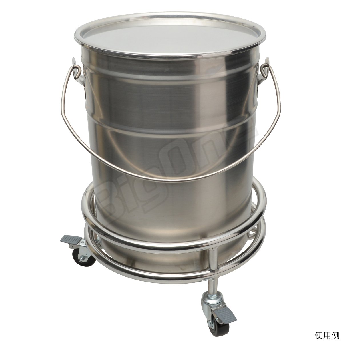 ガレージなどに！ 廃油ストーブ 移動に便利キャスター付き ペール缶