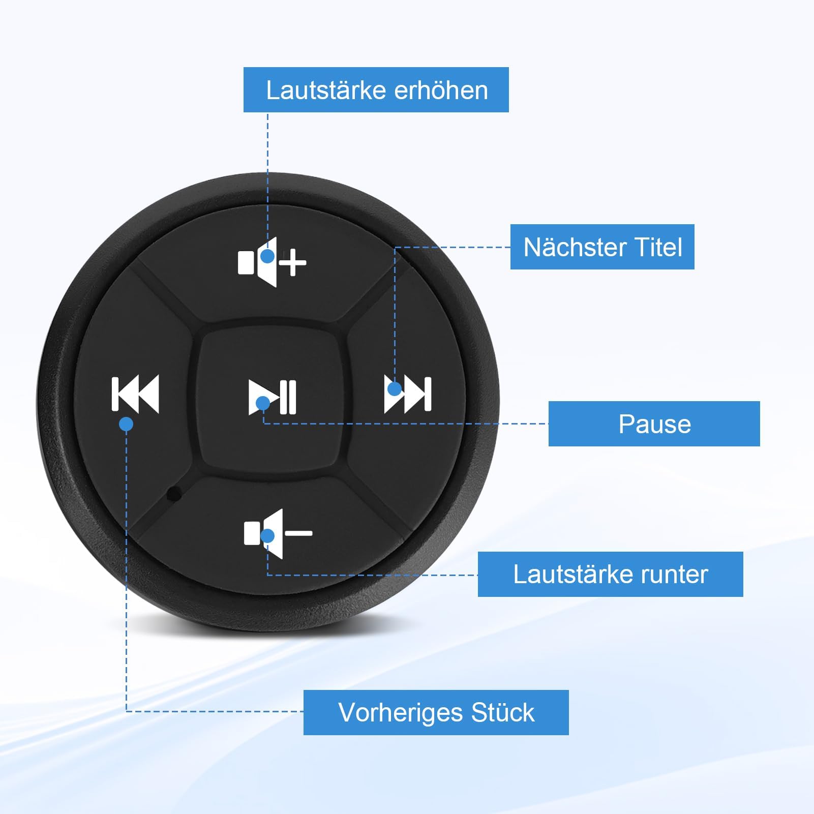 Télécommande au Volant de Voiture, Bouton Média Portable pour GPS DVD, Commande sans Fil, Contrôleur de Volume GPS