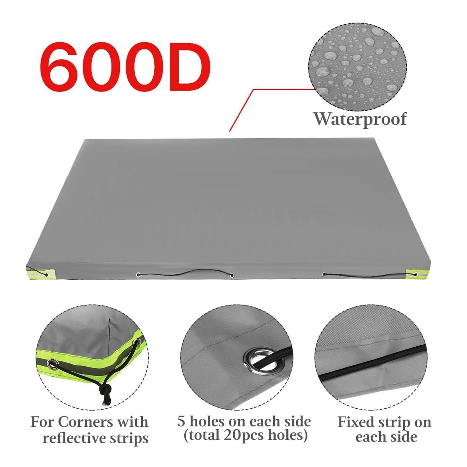 210x115x8cm Camper Van Anhänger Dach Abdeckung Zelt Staub-Proof Wasserdicht Schutz Starke Schutzfunktion