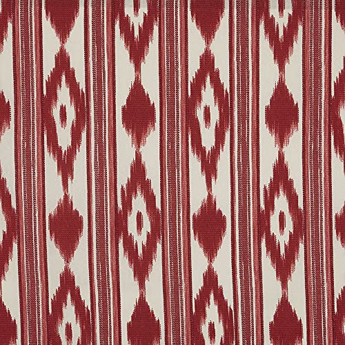 Kt KILOtela   Tela Loneta Estampada, Decoración, Tapizar, Cojines, Cortinas, Colchas, Bolsos, Manteles, Manualidades, 100 cm Largo x 280 cm Ancho, Geométrico, Lenguas Mallorquinas, Rojo ─ 1 Metro