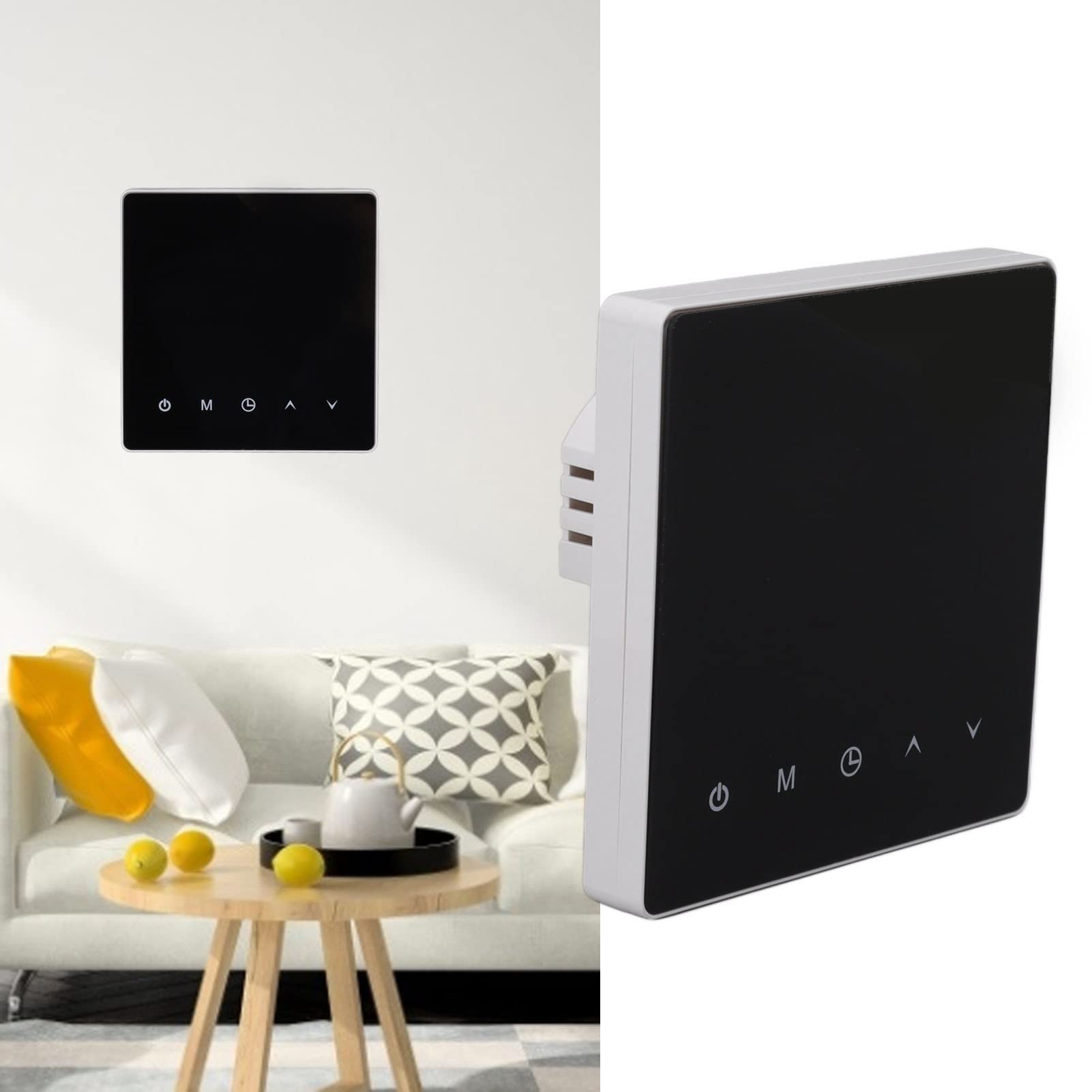 Inteligentny termostat z ekranem dotykowym Programowalny regulator temperatury WiFi z pilotem APP do domowego systemu grzewczego Panel szklany ABS Typ 86 Instalacja podtynkowa