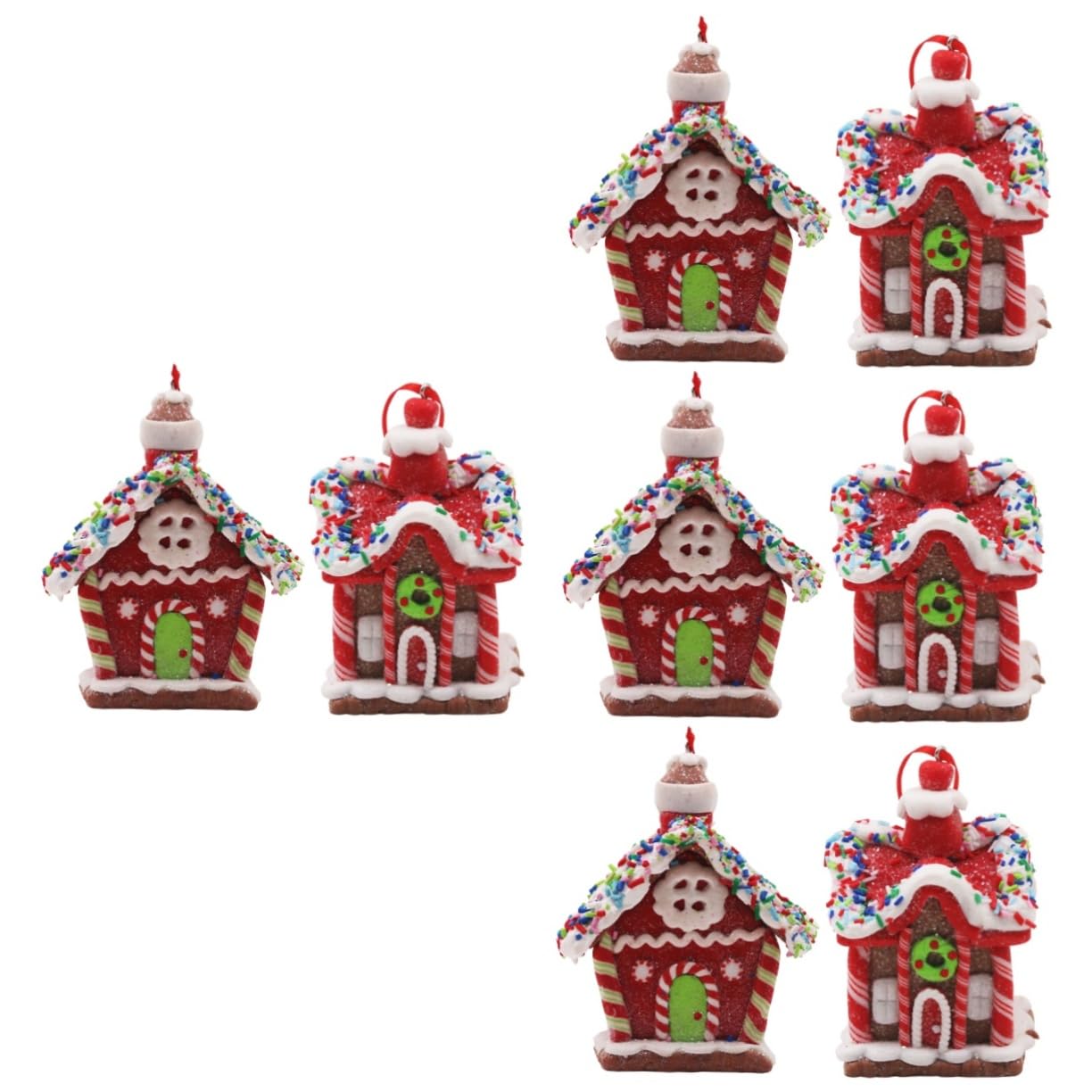 PRETYZOOM 8 Uds Casa De Pan De Jengibre Navideña Decoración Navideña Adornos para El Hogar Decoración Interior para Árbol De Navidad Decoraciones para La Casa De Pan De Jengibre
