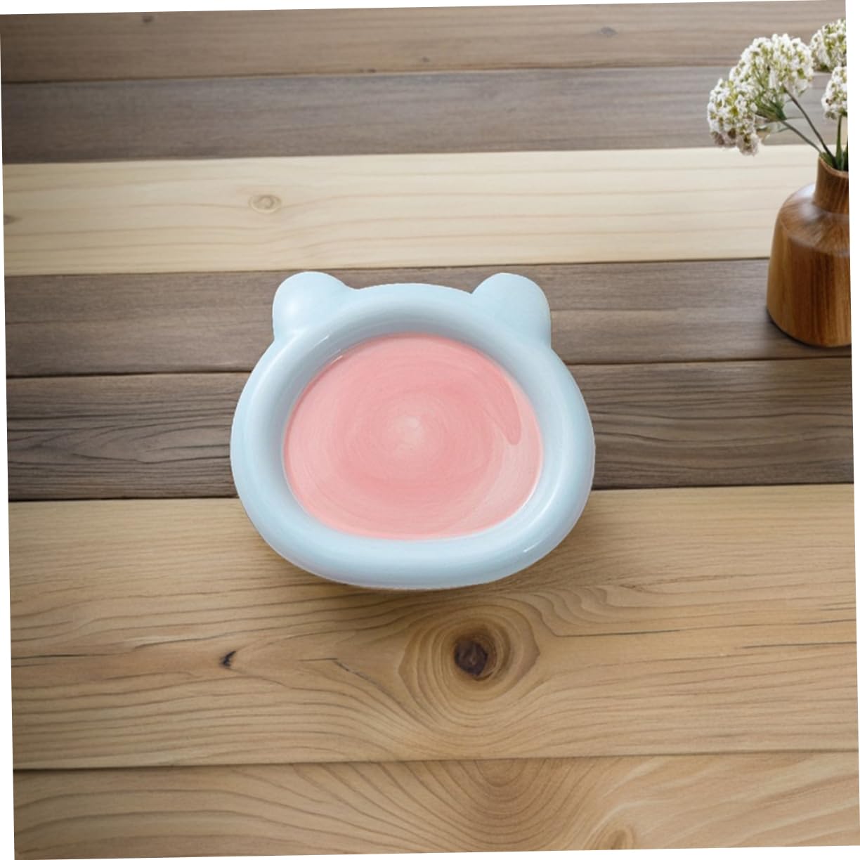 Ciotola per Gatti in Ceramica, Set 2 Pezzi Antischizzo | Uso Versatile per Pappa e Acqua, Formato Piatto per Gattini, Adatto a Casa e Piccoli Cani