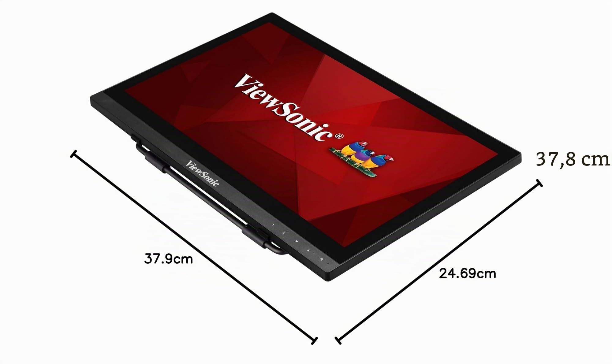 ViewSonic TD1630-3 Moniteur Portable Tactile 16'' 1366 x 768, moniteur tactile capacitif projeté 10 points, 190 nits, VGA, HDMI, haut-parleurs, design en présentoir