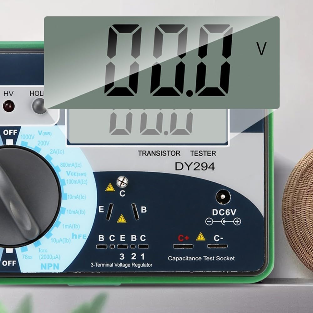 Digital Transistor DC Parameter Tester for Diodes, Thyristors, FETs, Capacitor Withstand Voltage, Varistor Protection, and 78/79 Series Three-Terminal