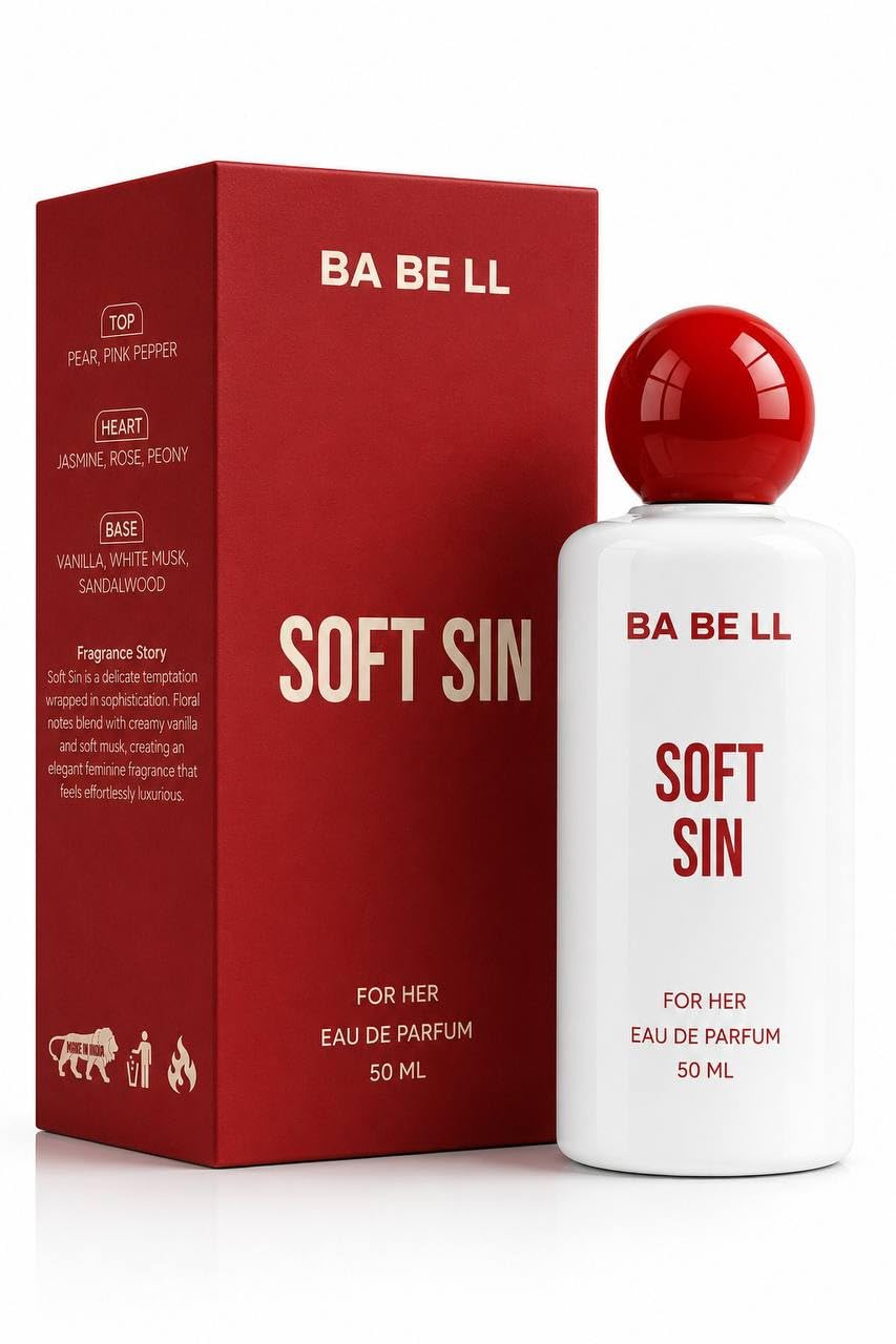 BA BELL Soft Sin Premium Eau de Parfum for Women | Long Lasting Luxury Perfume | Floral Vanilla Musk Fragrance with Pear, Pink Pepper, Jasmine, Rose, Peony, Vanilla, White Musk & Sandalwood | 50ml-image-32