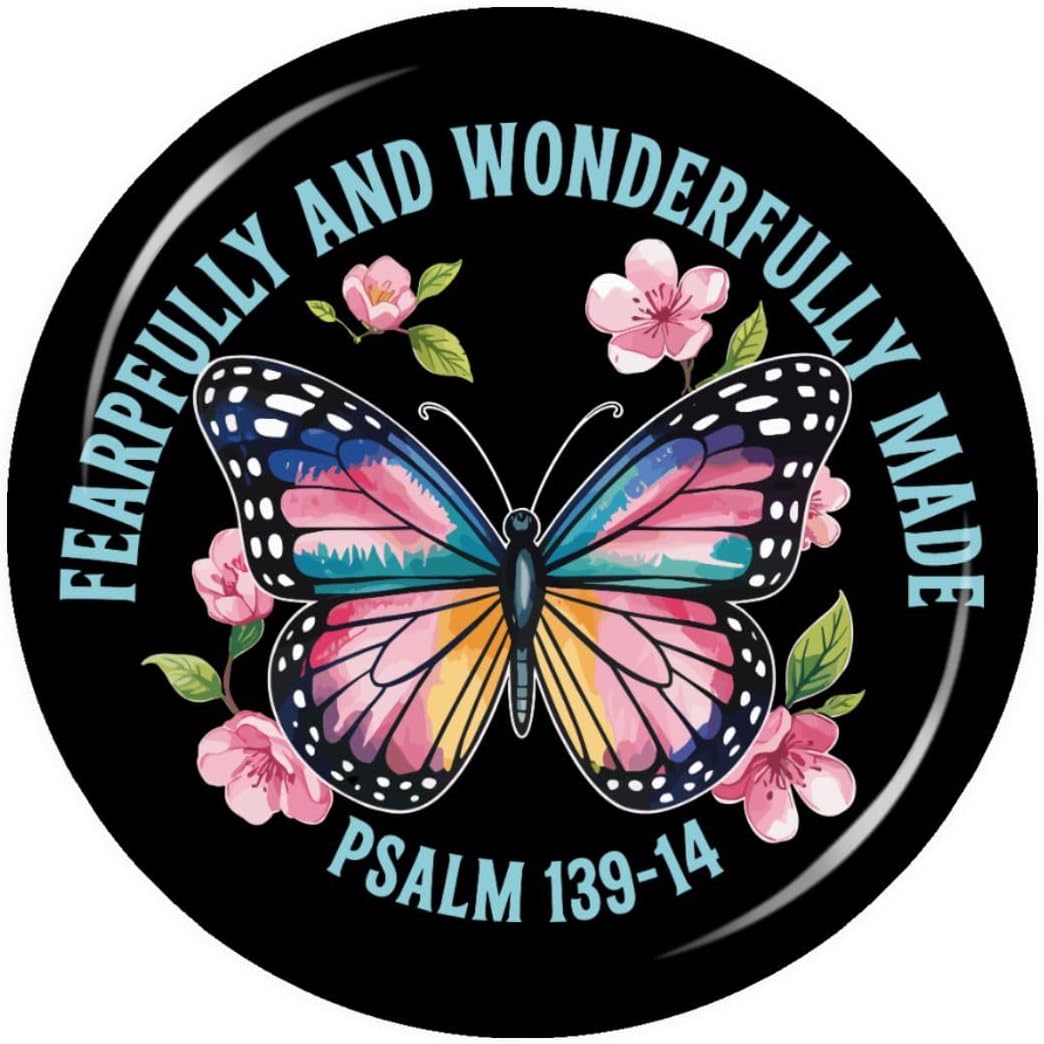 Fearfully and Wonderfully Made Psalm 139 14 Brooch Badge Decor Vintage Decorative for Backpack