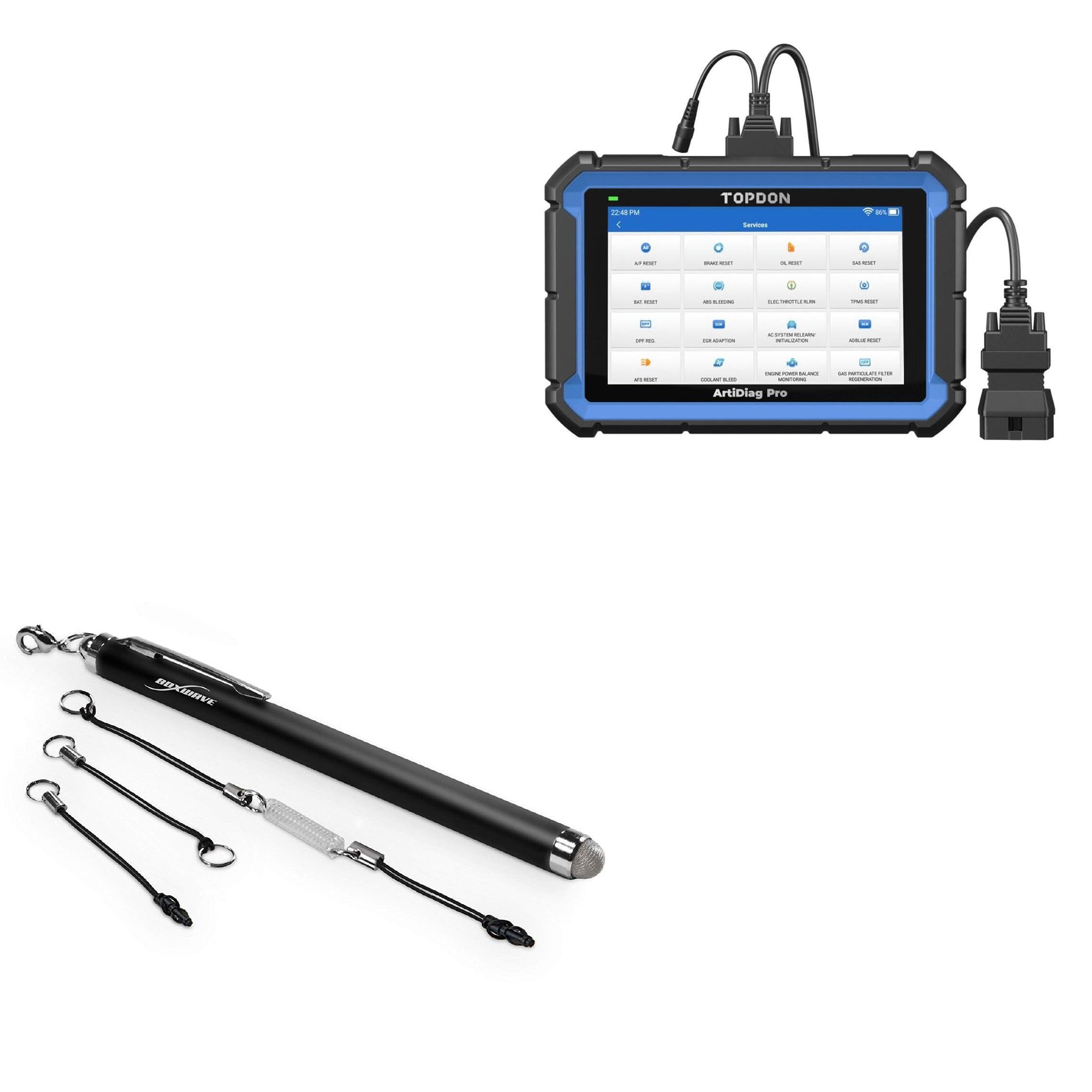 BoxWave Stylus Pen Compatible with Topdon Artidiag Pro (7 in) - EverTouch Capacitive Stylus, Fiber Tip Capacitive Stylus Pen - Jet Black