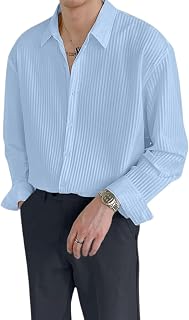 GRECIILOOKS Men's Formal Button Down Shirt – Slim Fit Polycotton Shirt's for Men | Textured Full Sleeve| Business & Meetin... Price In India
