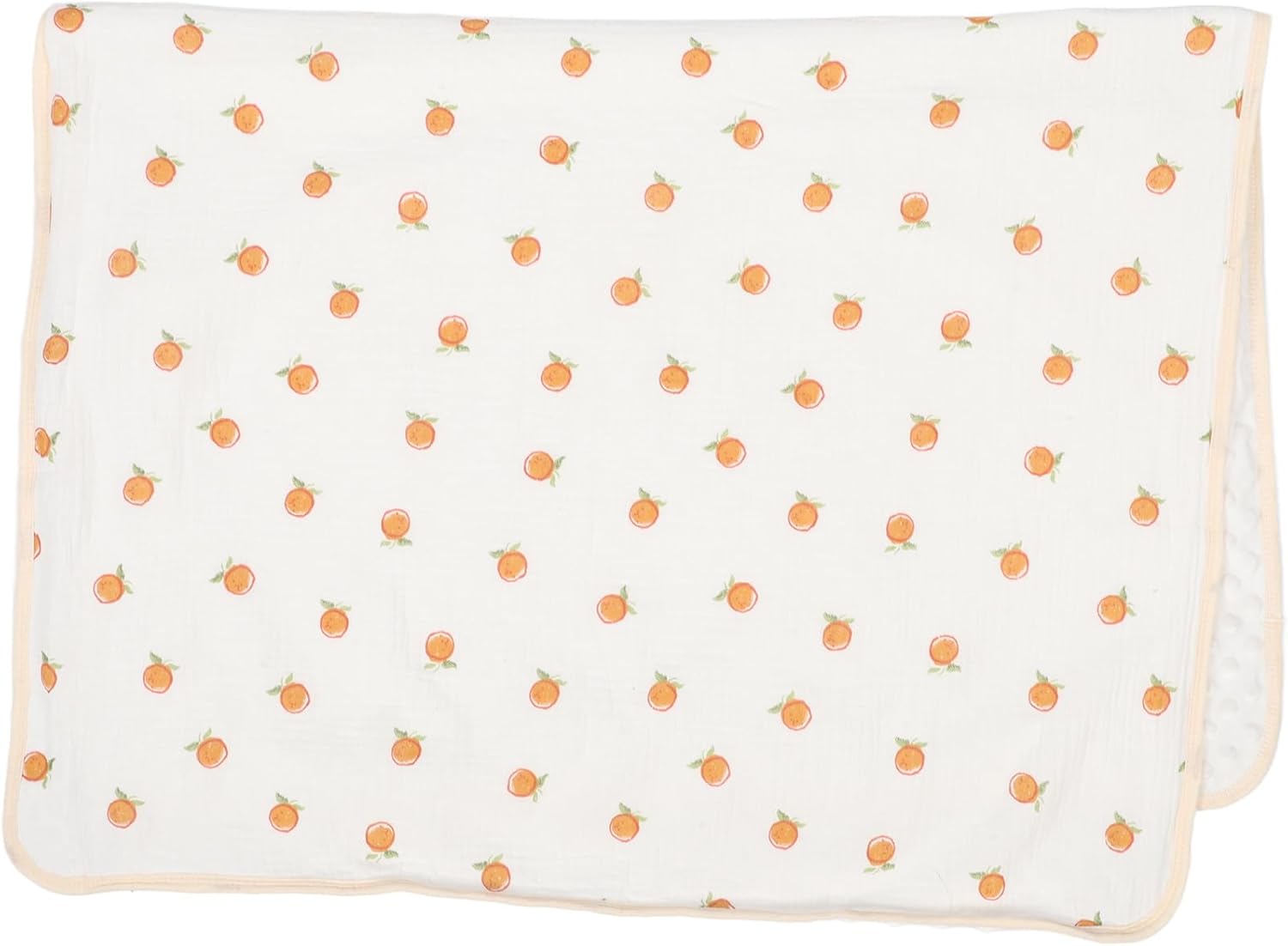 Receiving Blanket and Newborn Sleeping for Babies, 75x110cm Lightweight Cotton Muslin Blanket with Orange Pattern, Breathable Nursery Cover for Spring and Summer