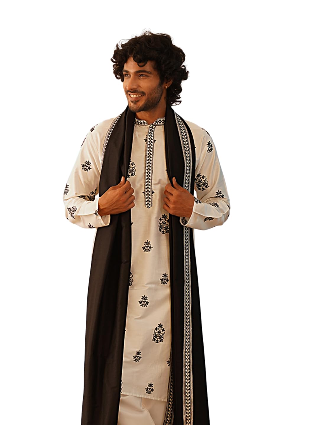 jompers Embroidered & Sequin Kurta with Dupatta (White, 3XL)-picture-40
