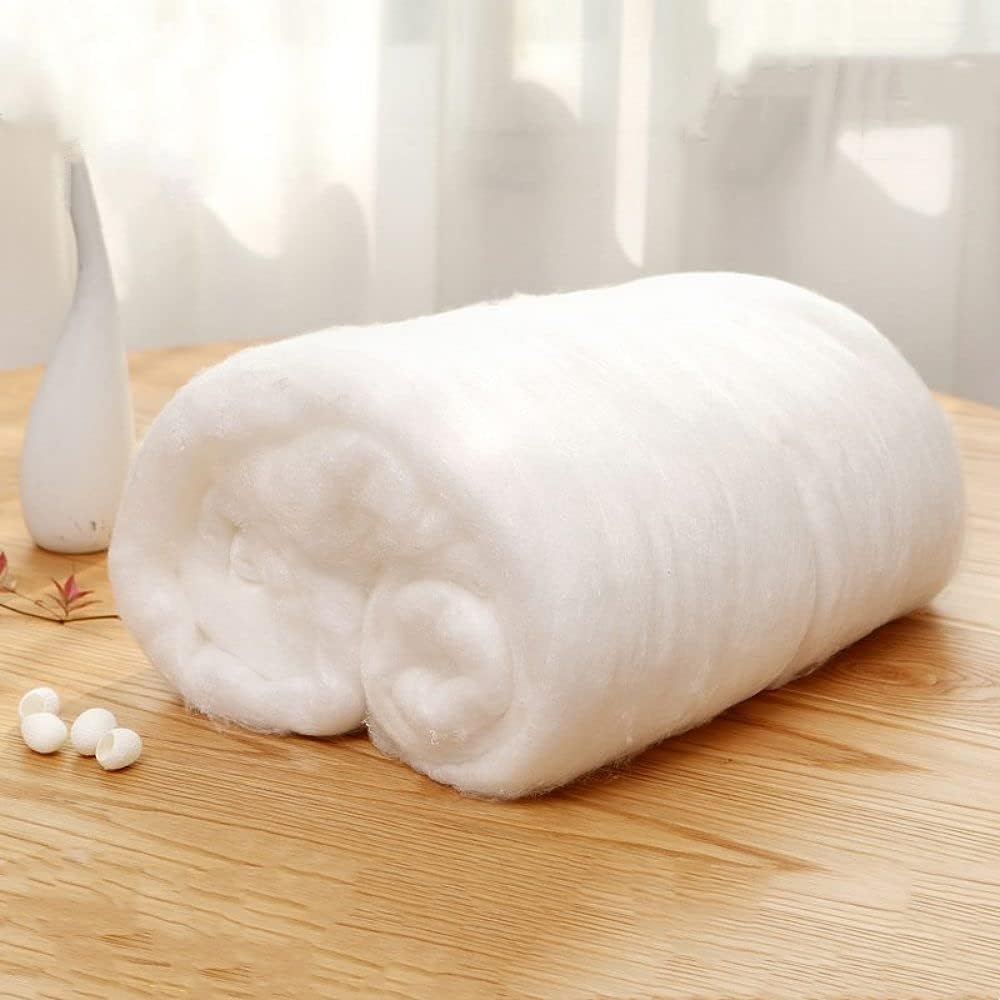 Premium Mulberry Silk Fill 100% Natural 6A Grade Long-Strand Mulberry Silk Filling Hypoallergenic for Stuffing (Mulberry Silk 1IB)