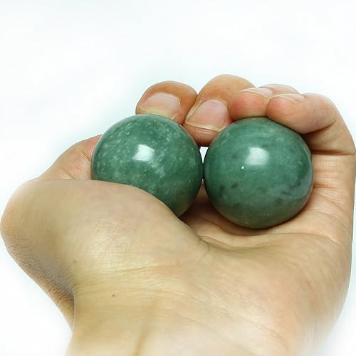 Miniatura 2 de BRABUD BS023 - Pelotas de masaje de salud china verde mármol de 14 pulgadas para aliviar el estrés