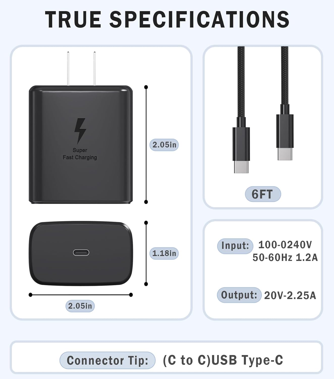 45W Super Fast Charger USB C 3.0 with Type C Charging Nylon Braided Cable Compatible with Samsung Charger Fast Charging Cord for Galaxy S25 Ultra/S24/S23/S22