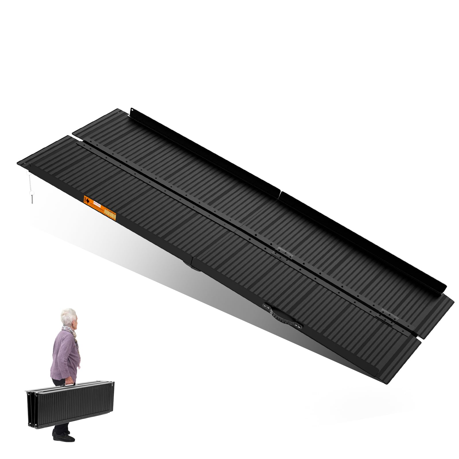 KOLOTOOL Wheelchair Ramp 7ft, Portable Non-Skid Aluminum Ramps for Wheelchairs for Home Steps, 800 LBS Capacity Handicap Ramp for Doorway, Homes,