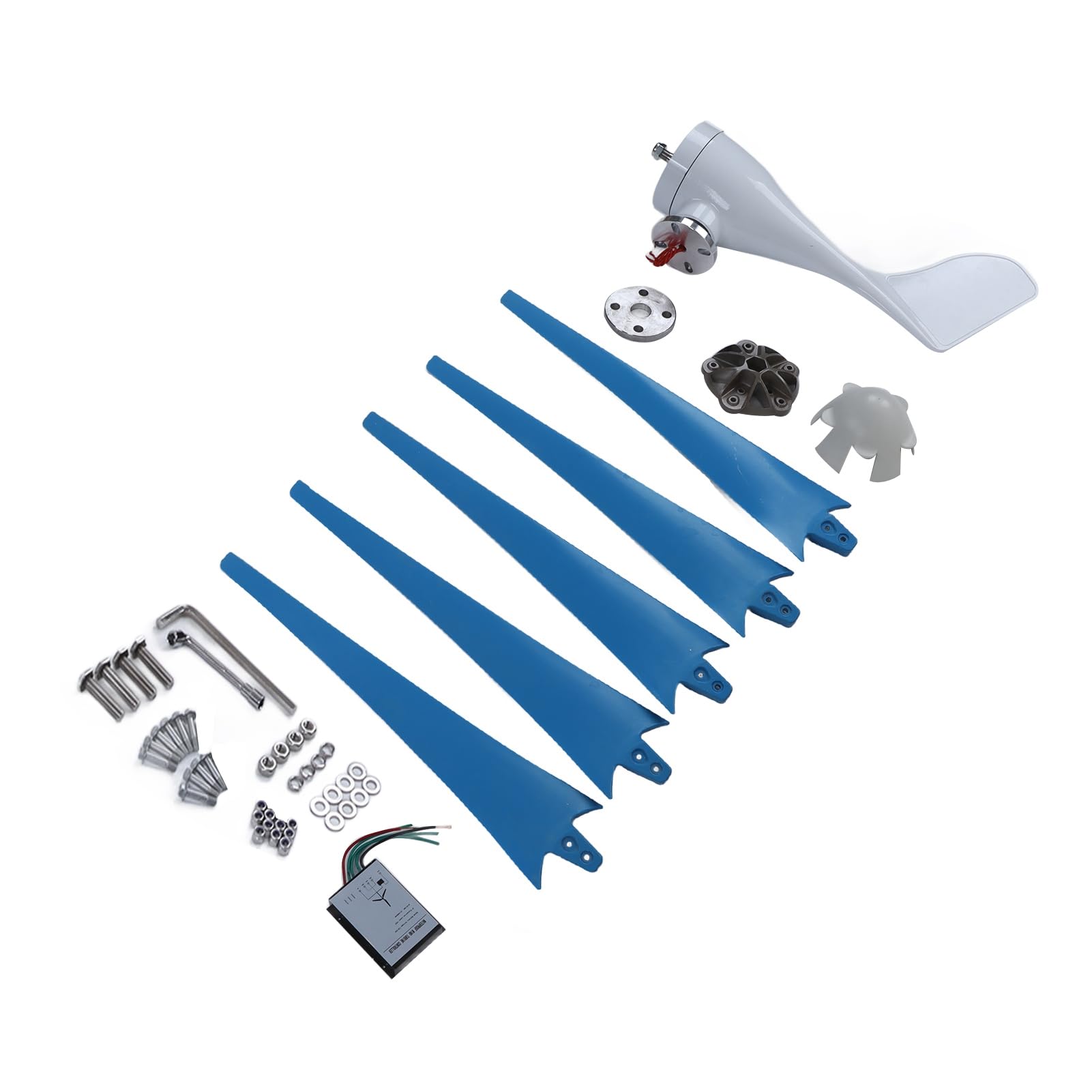 Generatore Eolico, Generatore Eolico a Magneti Permanenti CA Trifase da 400 W 5 Pale DC12V, Design della Coda Aerodinamica, Potenza in Uscita Ad Alta Efficienza per Uso Marino Agricolo
