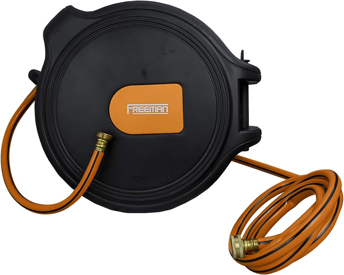 Greatest Product Freeman Retractable Water Hose Reel, 1/2 x 65 ft Wall Mounted, with 8 Pattern Spray Nozzle, 180° Swivel Bracket PWHR1265N