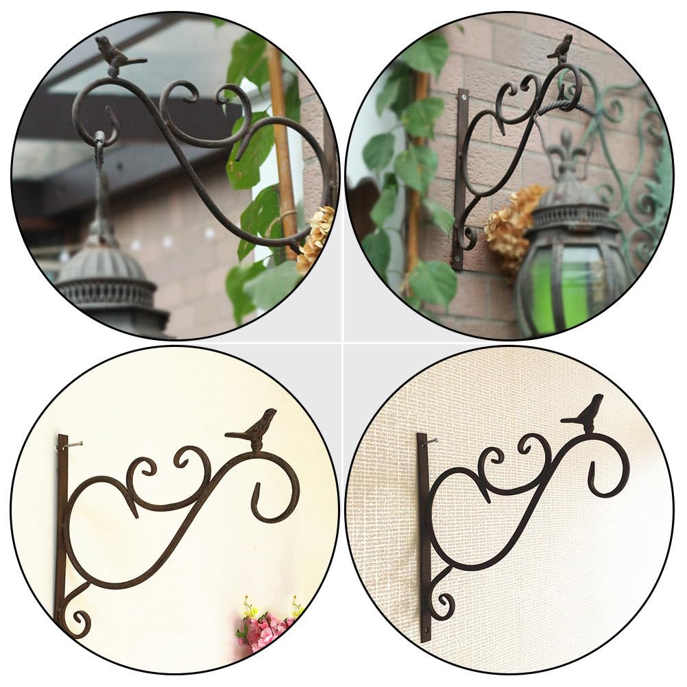 SUPVOX Gancio a Muro in Ferro Per Vasi Da Appendere Esterno Con Design Vintage Antico 11.4X10.2 Pollici Supporto Per Piante Lanterna Per Giardino Balcone Patio