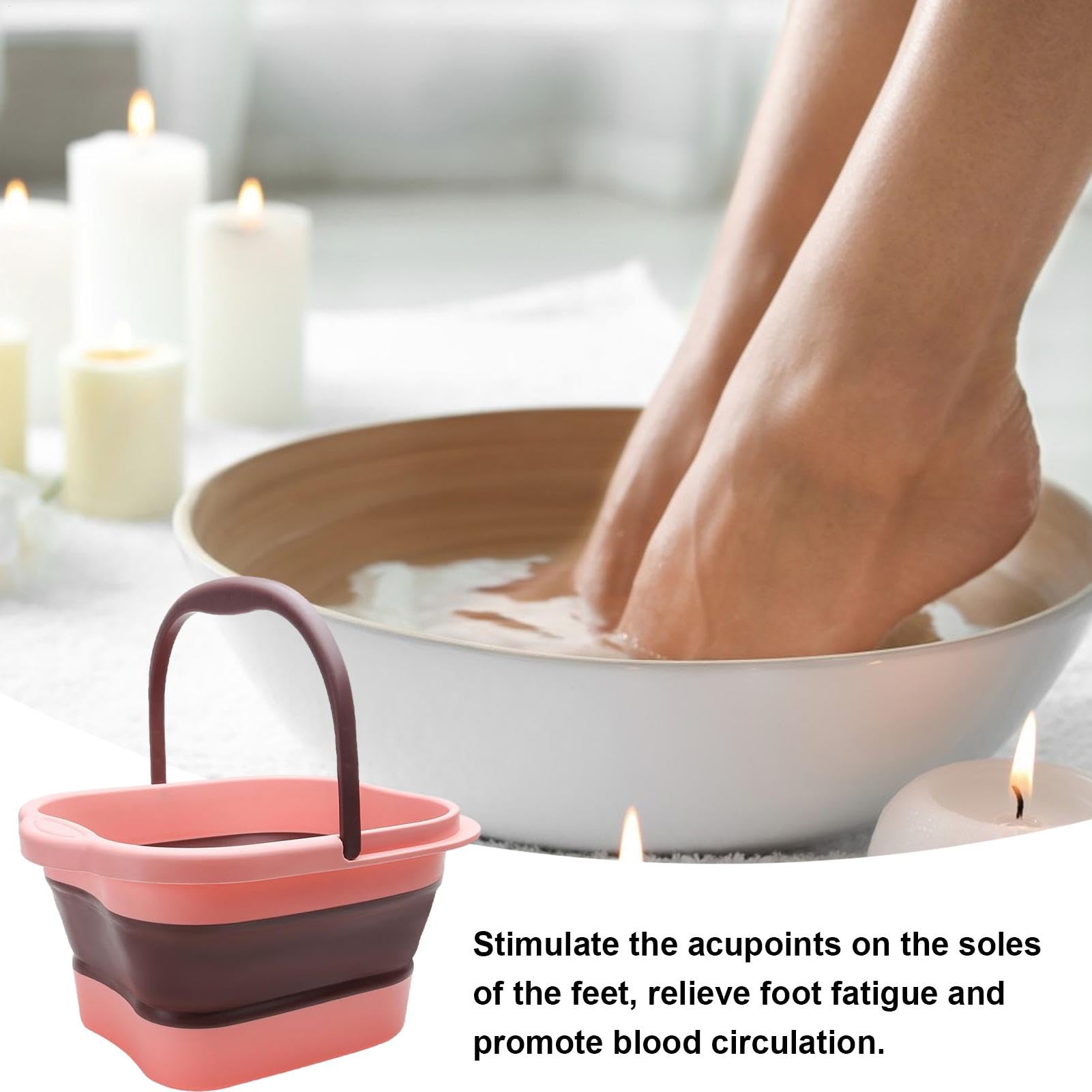 Baño de pies - Baño de pies plegable de 15 l, cubo para | Bañera para pies con asa, cubo para, cubo de spa para pies para pies, bañera para pies con asa para viag