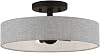 Livex Lighting, 46147-04, Elmhurst, Semi-Flush, Black