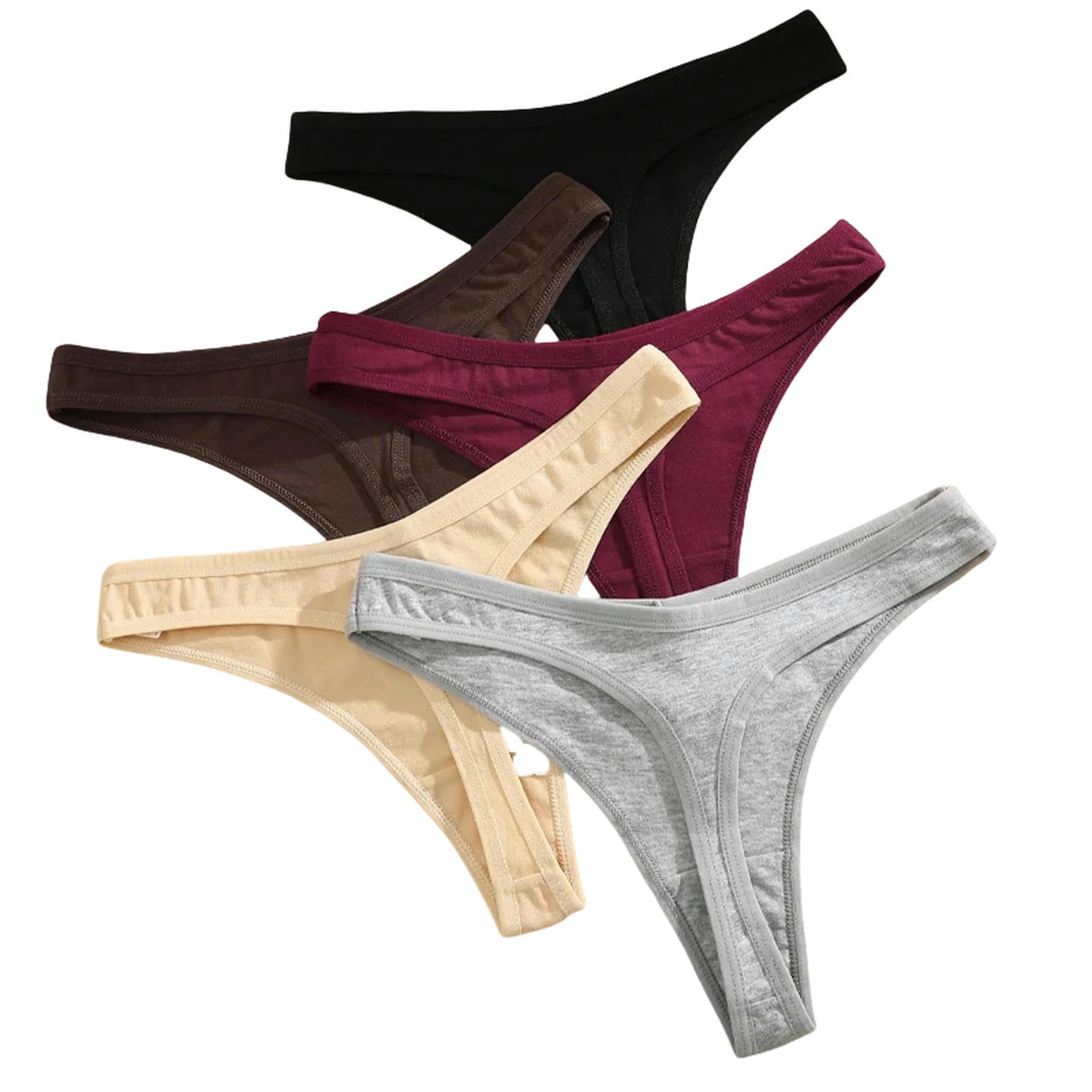 Bielizna damska 4 szt. Zestaw damskie bawełniane majtki bezszwowe stringi z niskim stanem V-Waist Breathable Underwear damska miękka bielizna zestaw 4-m