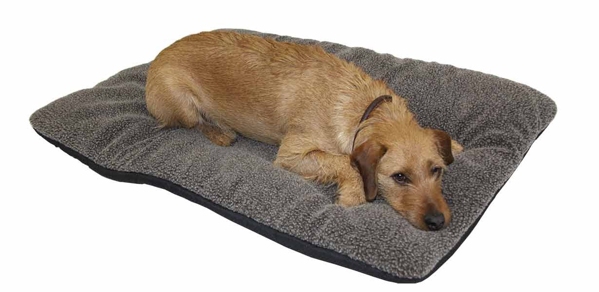 AKAH Hundebett Decke Faserpelz braun mit Thermofüllung XXL 100x120 cm