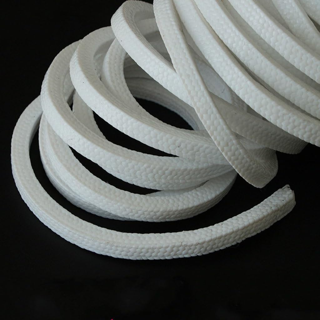 0.5/1m 4-20MM PTFE Braided Compression Packing Acrylic Fiber Packing PTFE Filled Gland Rope Gland Packing(18x18mm x 0.5m)