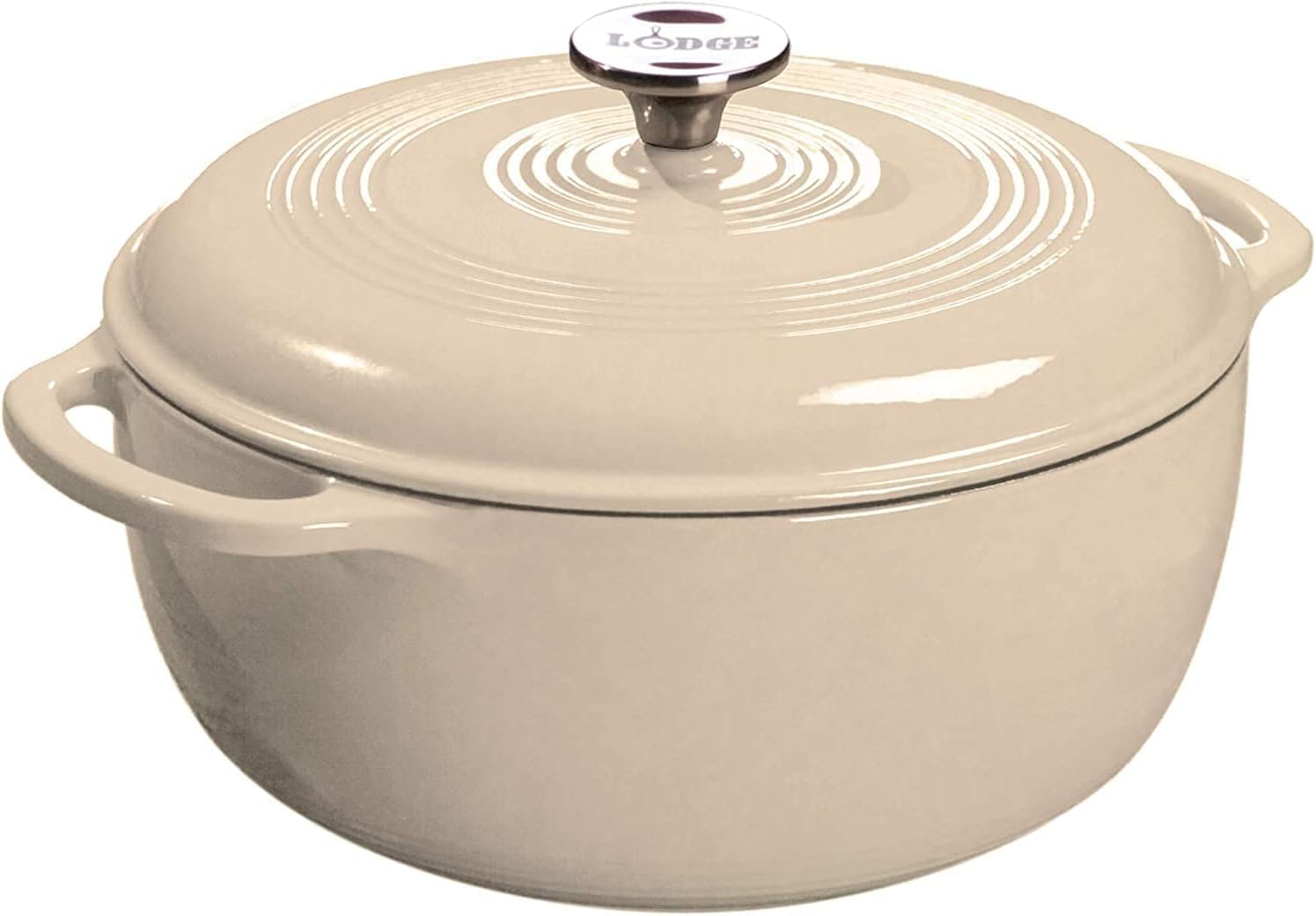 Photo 1 of Lodge 3.6 Quart Enameled Cast Iron Casserole with Lid – Dual Handles – Oven Safe up to 500° F or on Stovetop - Use to Marinate, Cook, Bake, Refrigerate and Serve - Sandalwood
