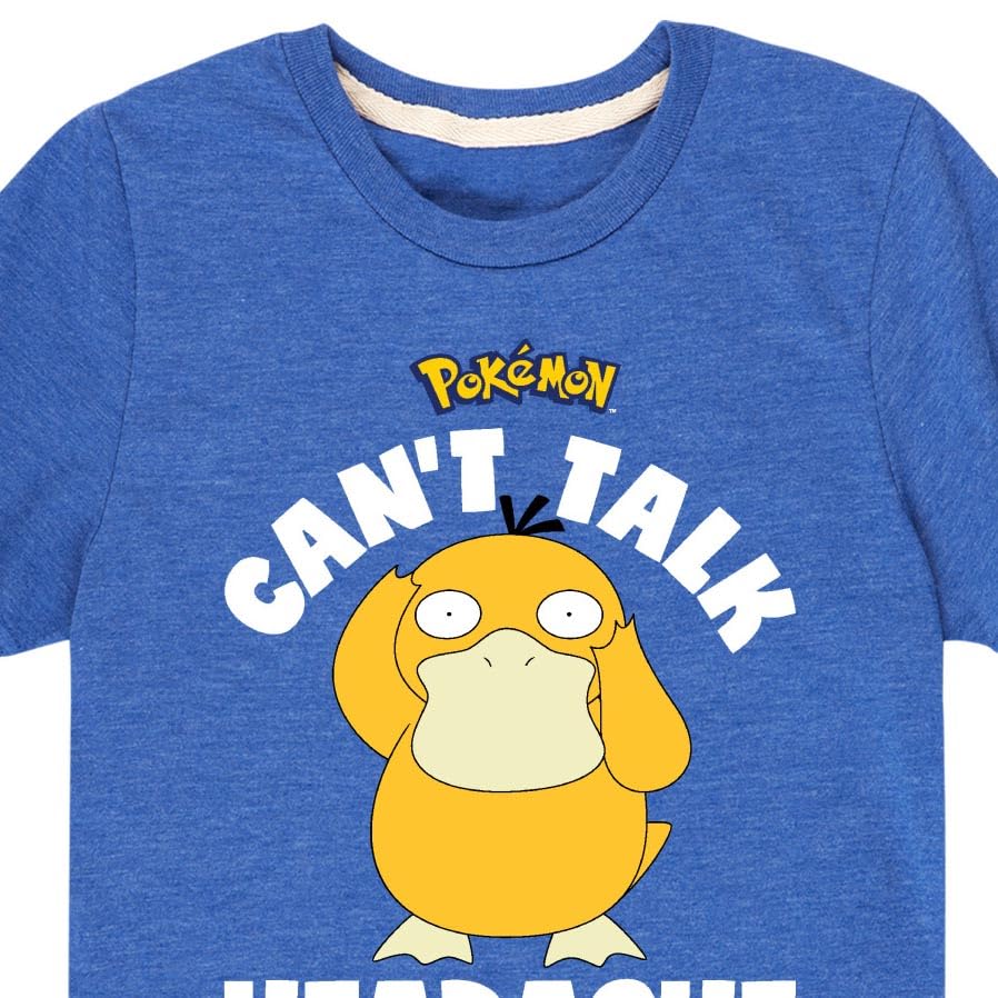 HYBRID APPAREL - Pokémon - Psyduck Headache - Youth Short Sleeve Graphic T-Shirt - Size Small Royal Blue3
