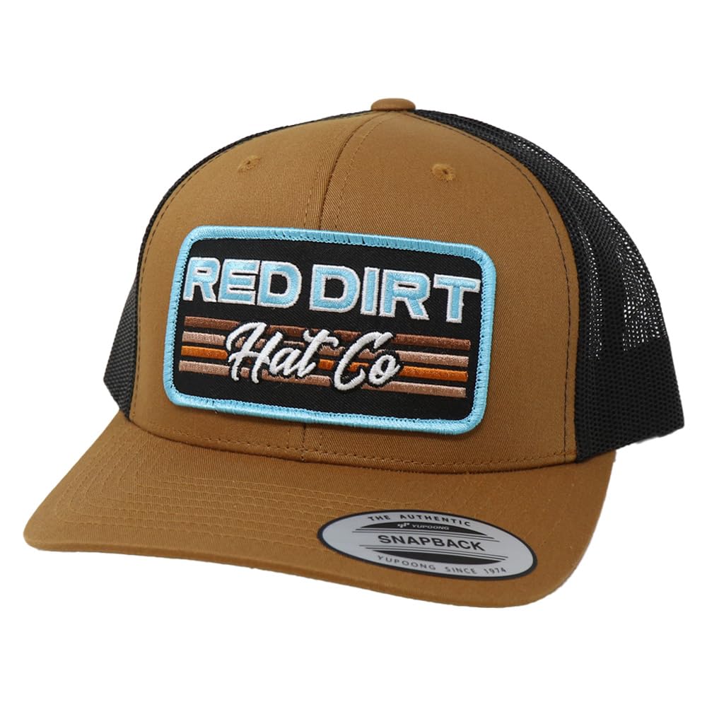 Red Dirt Hat CompanyBetween The Line 5-Panel Adjustable Snapback Hat (Caramel/Black)