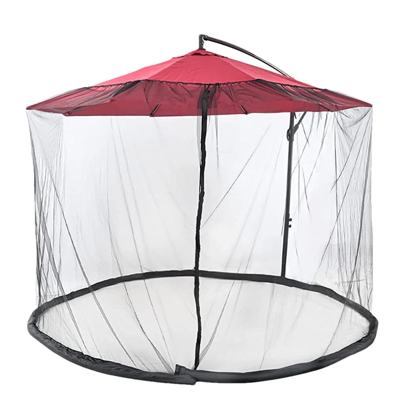 Rete Per Ombrellone Da Giardino 300/335/380cm Zanzariera Per Ombrellone Con Corda Di Portata Regolabile Design A Doppia Cerniera All'interno E All'esterno Può Resistere Per Campeggio