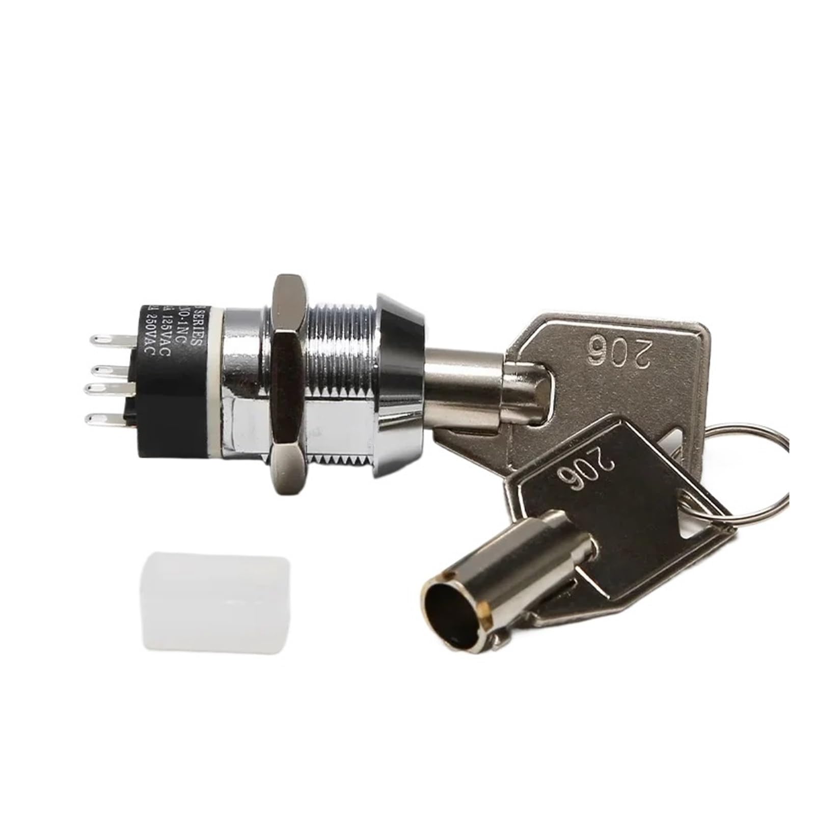 Metall-Schlüsselschalter 5/10Sets 4Pin 19mm Metall EIN-AUS 2Position DPST EINE Serie Elektronische Lock Schlüssel Knopf Schalter 2NO 2NC Drehknopf(1 pullout-1 sets)