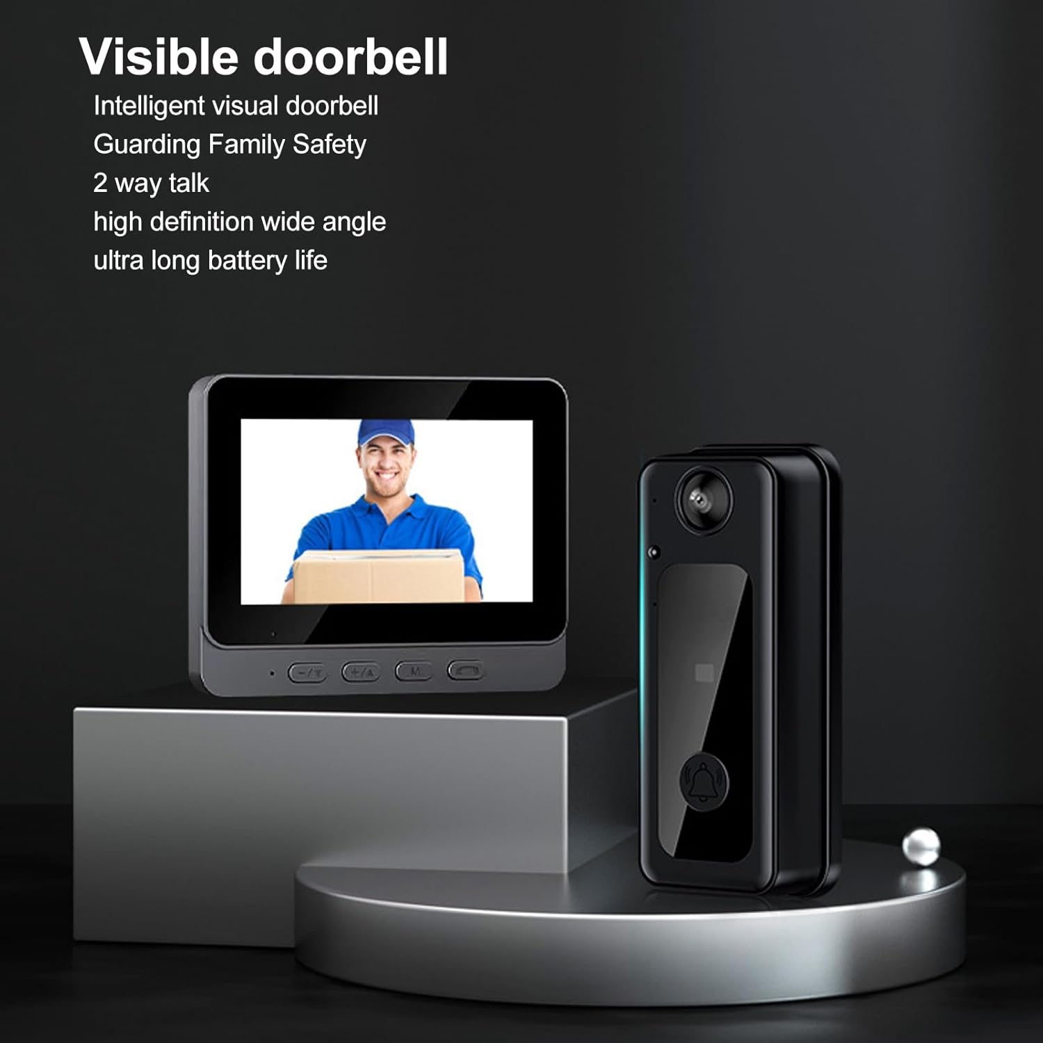 Dpofirs Wireless Video Doorbell and monitor highlighting key features