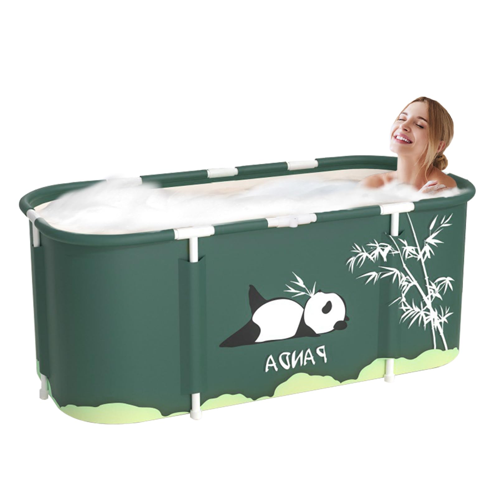 Baignoire pliable adulte verte 115x60 cm bac de spa plastique écologique pour maison