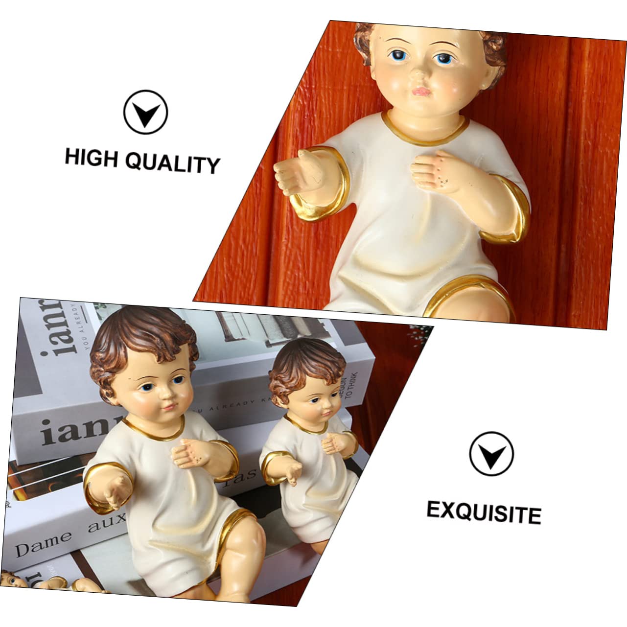 Zerodeko 10 Sztuk Miniaturowa Figurka Dzieciątka Jezus Model Żywicy Religijna Statua Do Wystroju Domu Kolekcjonerska Ozdoba Figurki Jezusa